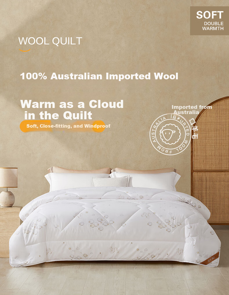 BEYOND Home Textiles Class A Antibacterial 100% Australian Imported Wool Quilt Winter Quilt Core Approx. 6.4 Jin 200*230cm 1