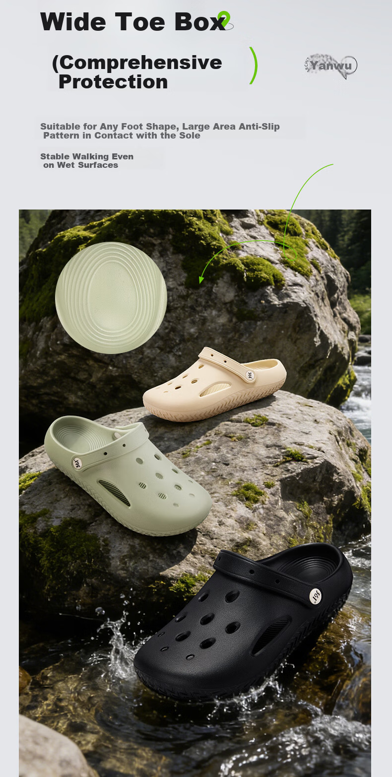 361° Women's Summer 2026 New Anti-Slip Soft Sole Outdoor Hole Shoes Breathable Fashion Sandals 11