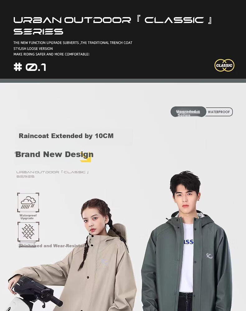 Chegui Mu Electric Bike Raincoat Full Body Thickened Large Unisex Adult Electric Scooter Riding Raincoat 2