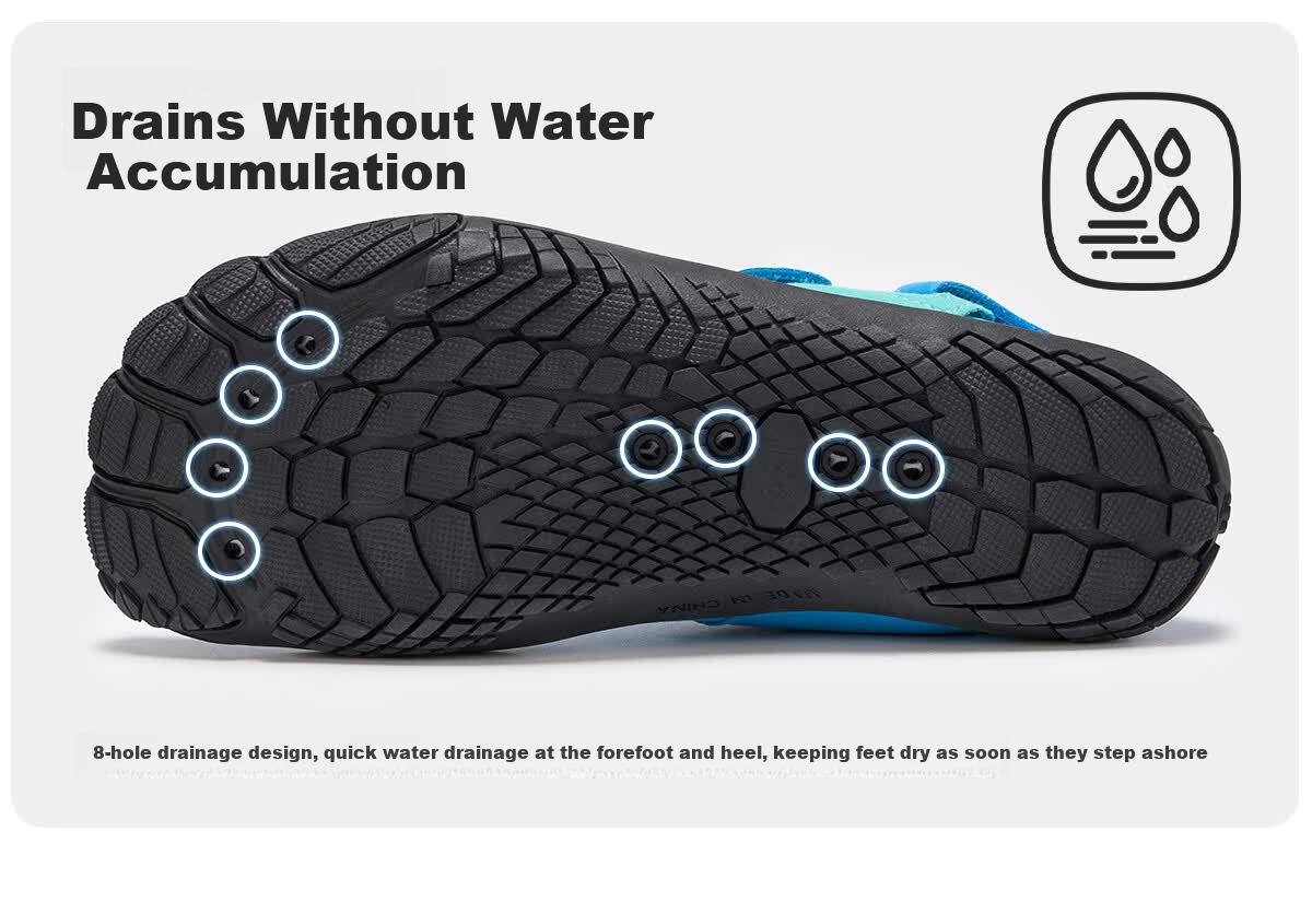 361° Beach Shoes Unisex Sand-Resistant Quick-Dry Water Shoes Anti-Slip Fishing Shoes for Youth 10
