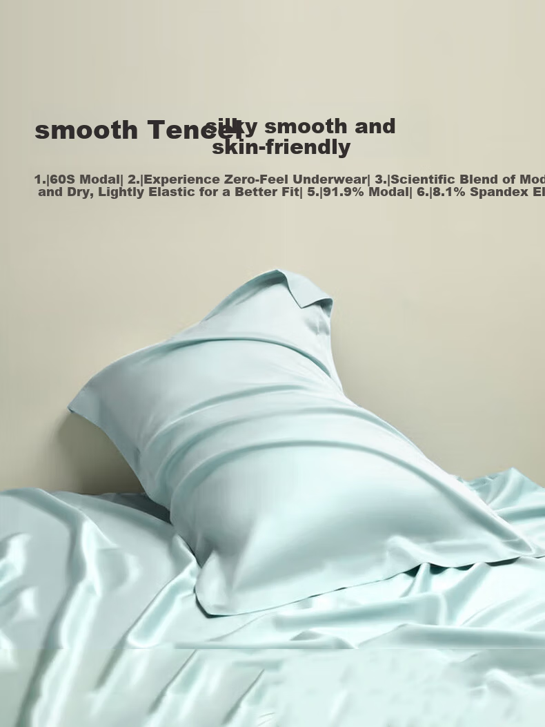 CROWN Pillowcase 48x74cm Pair Home Use 60-Count Tencel Lyocell Washed Pillowcase Gift Box Set 2