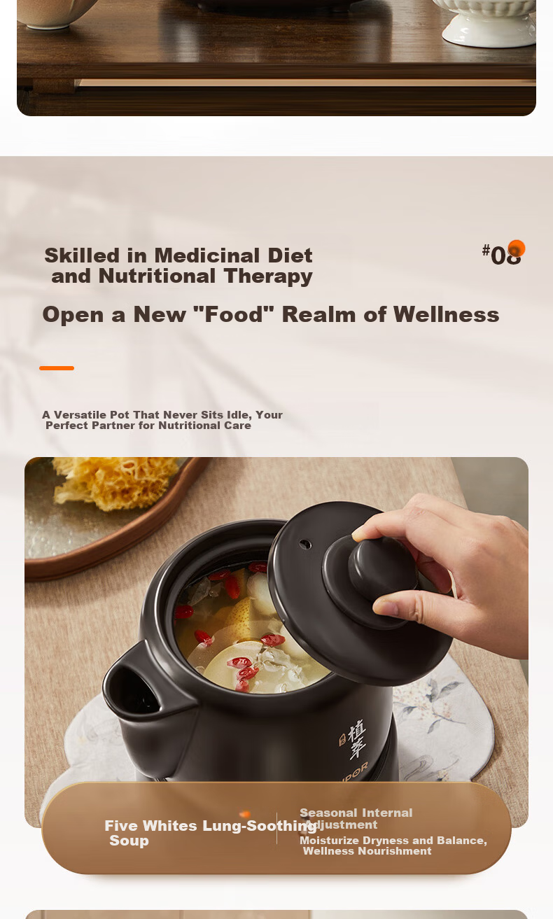 SUPOR 2L Electric Herbal Medicine Pot Ceramic Health Pot Automatic Smart Herbal Stewing Pot SW-20Y01 10