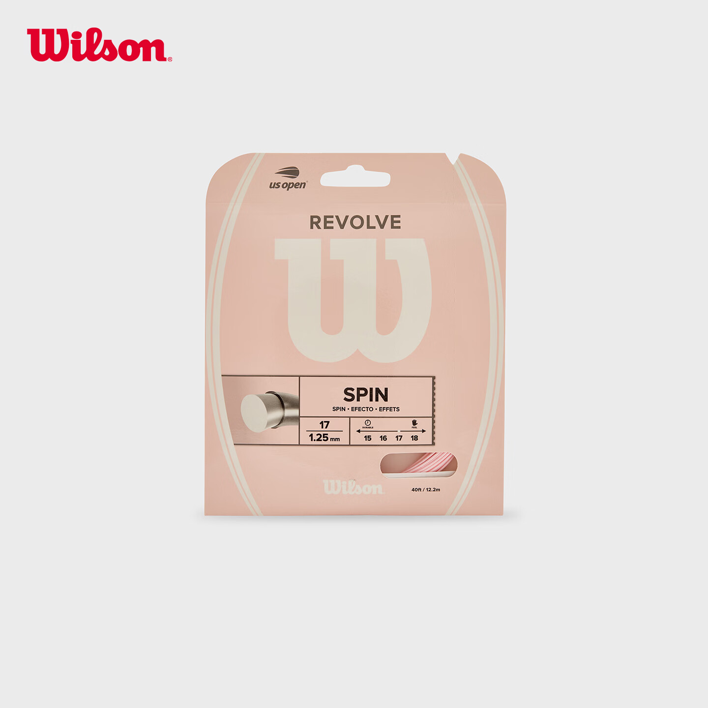 Wilson 2025 Revolve Series Polyester Tennis String Hardline Sakura Pink WR831340217