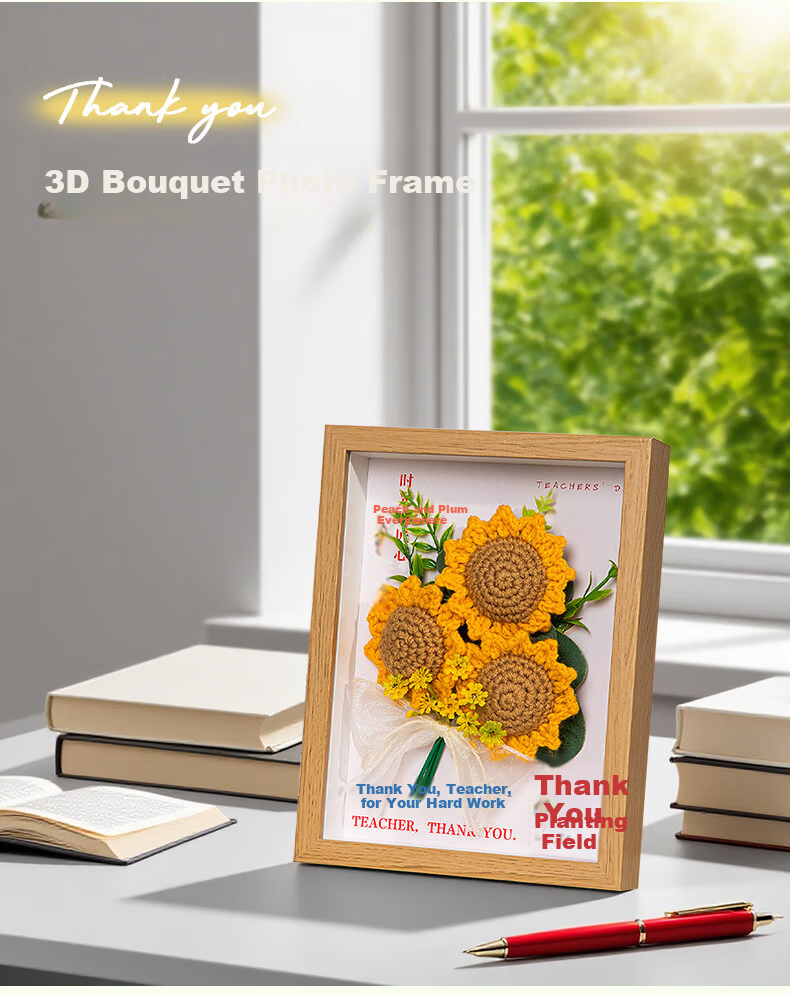 Kongsheng Thank You for Nurturing Bouquet Photo Frame Ornament Practical Gift for Teacher Birthday Present 4