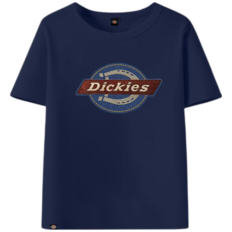 Dickies Dikus Antibacterial Short Sleeve T-Shirt Women 2026 New Summer American Classic Shoulder Top C Navy Blue L