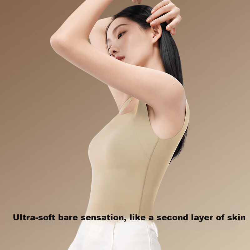 Herbal Original Thermal Vest for Women Autumn Shirt with Built-in Chest Pad Camellia Oil Hyaluronic Acid Slim Fit Base Layer Outerwear