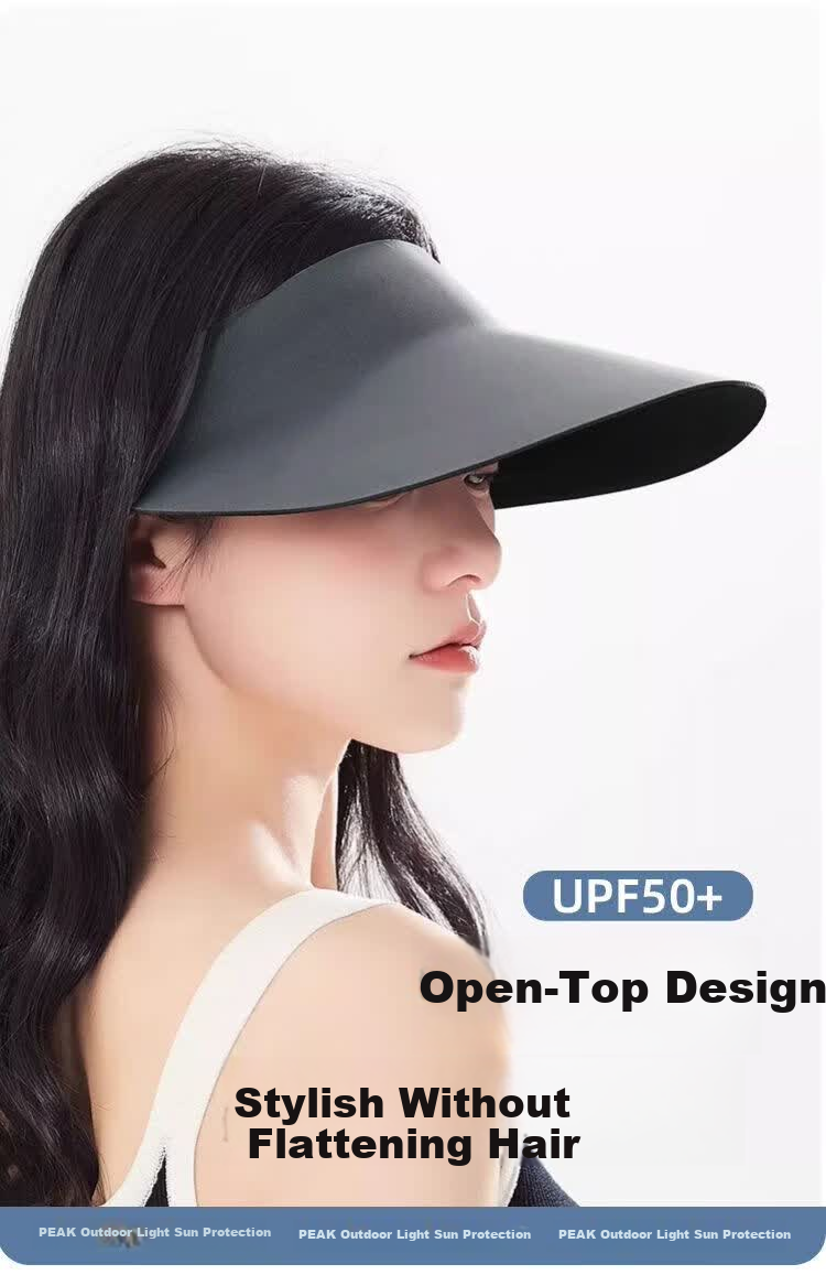 Peak Sunshade Hat Large Brim Integrated Sun Protection Hat Seamless Foldable Outdoor Sun Hat Open Top Hat for Cycling and Fishing 7