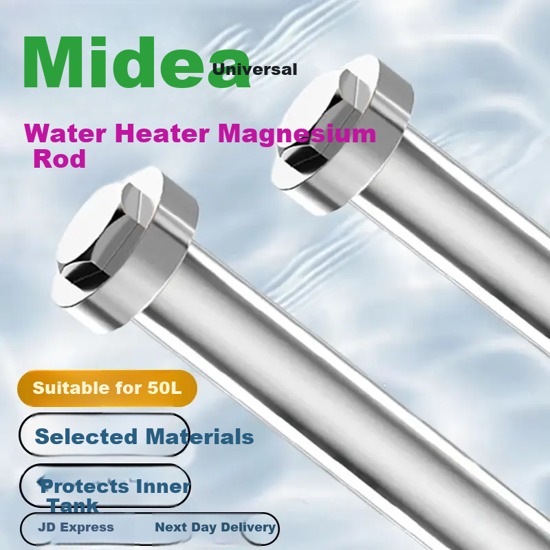 Gusentech Compatible Magnesium Rod for Midea Electric Water Heater 40-50L Household Water Heater Magnesium Anode Rod 50L Universal Scale Removal Accessory Original Quality with Nut Included