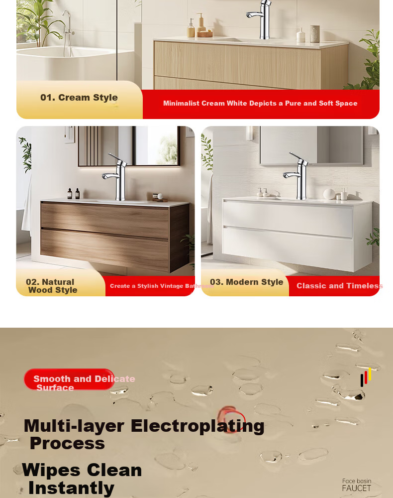 Yipinyinxiang Bathroom Faucet, Hot And Cold Basin Tap, Double Or Triple Hole Washbasin Faucet, Bathroom Tap 19