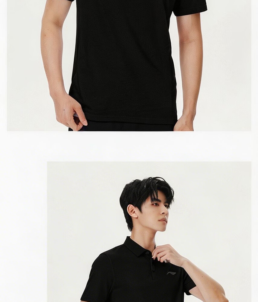 LI-NING Men's Polo Shirt Short Sleeve 2026 Summer New Cotton Breathable High-End Men's T-Shirt Sportswear 10