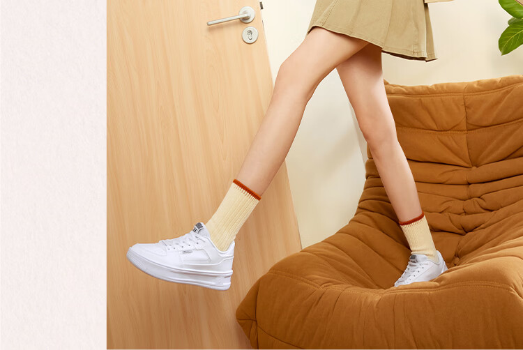 361° Qinghe 2 New Trendy Platform Leather Casual Sneakers Women's White Shoes 682636618-4 21
