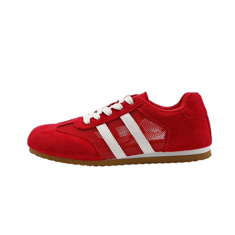 La Chapelle Women's Sneakers Summer Mesh Breathable Soft Sole Casual Shoes H6628-2 Red Mesh Style Size 38
