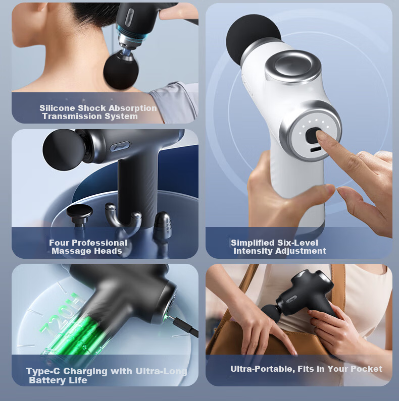 LI-NING Fascia Gun Massager Shoulder Neck Waist Back Massager Professional Mini Portable Fitness Muscle Relaxation Gift for Parents Mother's Day Spring Festival Valentine's Day Qixi Festival for Men a 5
