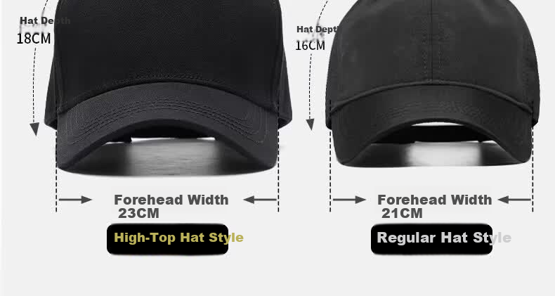 Miiow Men's Summer Deep High-Top Hat Casual Black Baseball Cap Sunshade Duckbill Hat 8