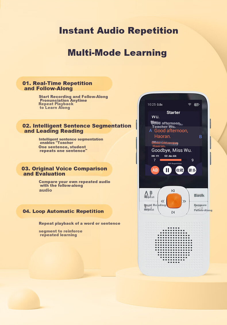 Newman Smart Hearing Repeater English Portable Learning Machine Hearing Treasure DL180 MP3 White 64GB for Primary and Middle School Synchronized Textbook Oral Practice and Listening Training 11