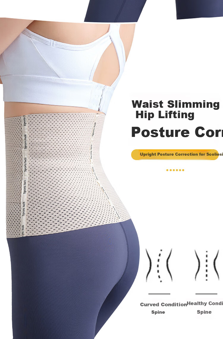 Tingmei Segmented Abdominal Binder Strong Waist Trainer Postpartum Shaping Slimming Waist Belt for Women Flat Belly Waist Support Breathable Thin Design 7