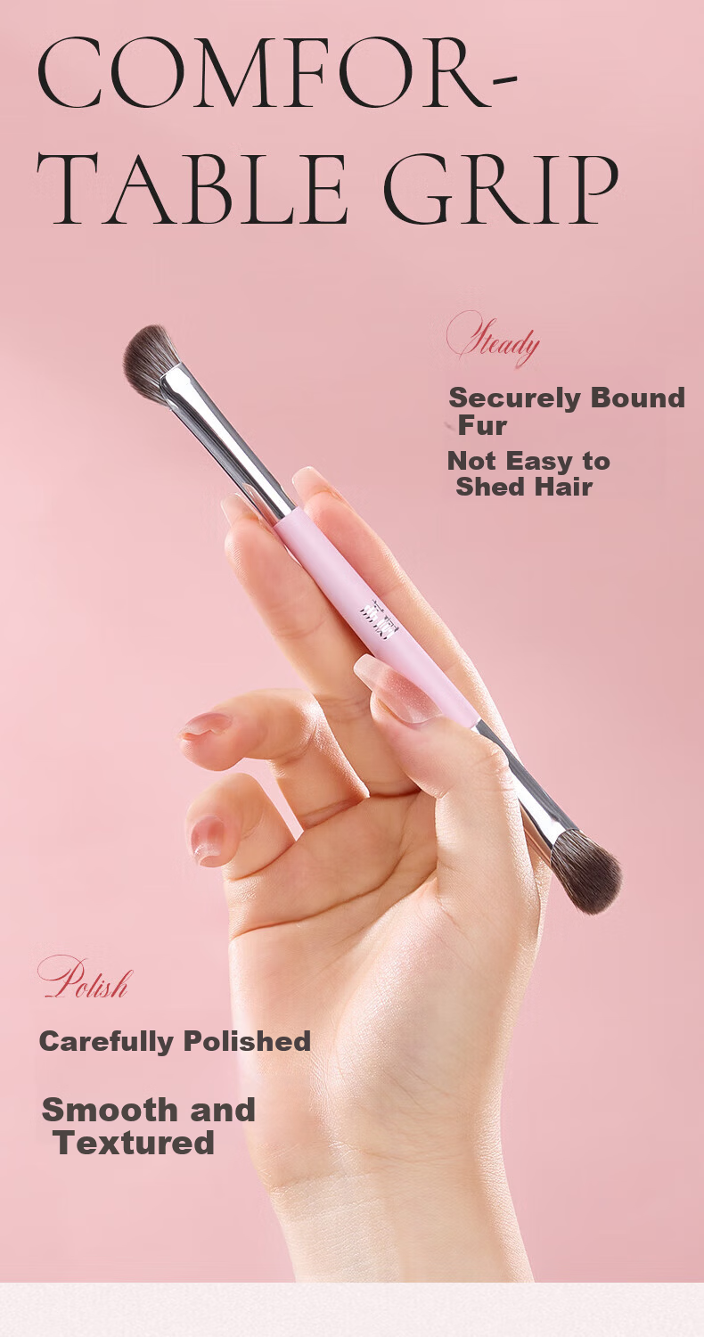 Litchi Double-Ended Contour Concealer Eye Shadow Blending Face Shaping Makeup Brush 1 Piece 11