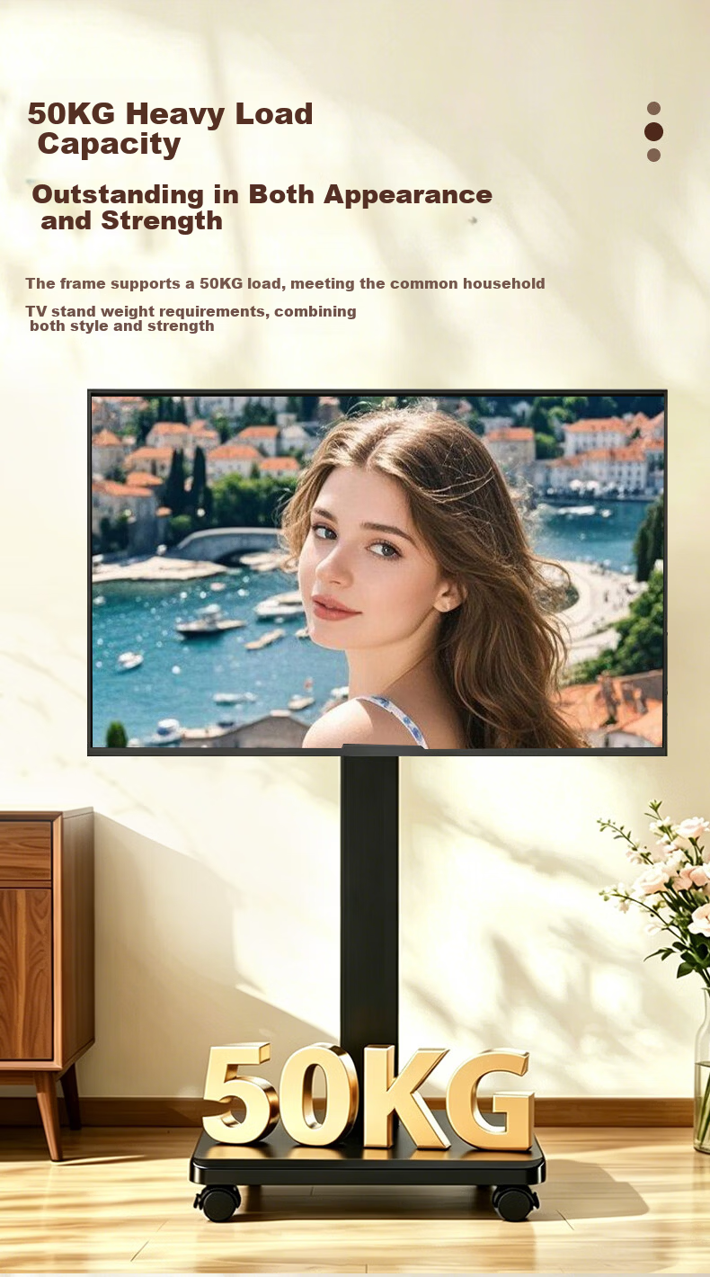 Geer 32-60 Inch Mobile TV Stand Video Conference LCD Screen Universal Floor Cart Rotatable Horizontal and Vertical Mount Floor Stand 6