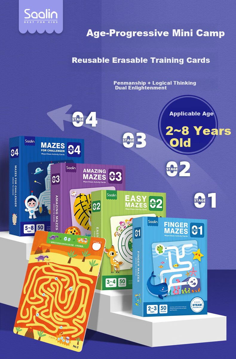 Shalin SAALIN Children's Penmanship Concentration Training Maze Book, Find Differences Logic Reasoning Puzzle Toy 1