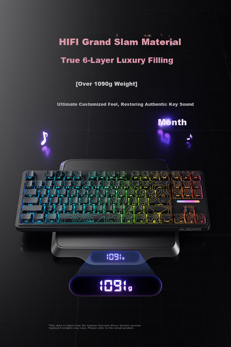 AUSDOM H87 Custom Mechanical Keyboard, Wireless Bluetooth Gasket Customization, 6-Layer Padded Side-Engraved Gaming E-Sports Office Keyboard, 10000mAh Blackberry Pink Side-Engraved Ultra-Fast Silver Switches 4