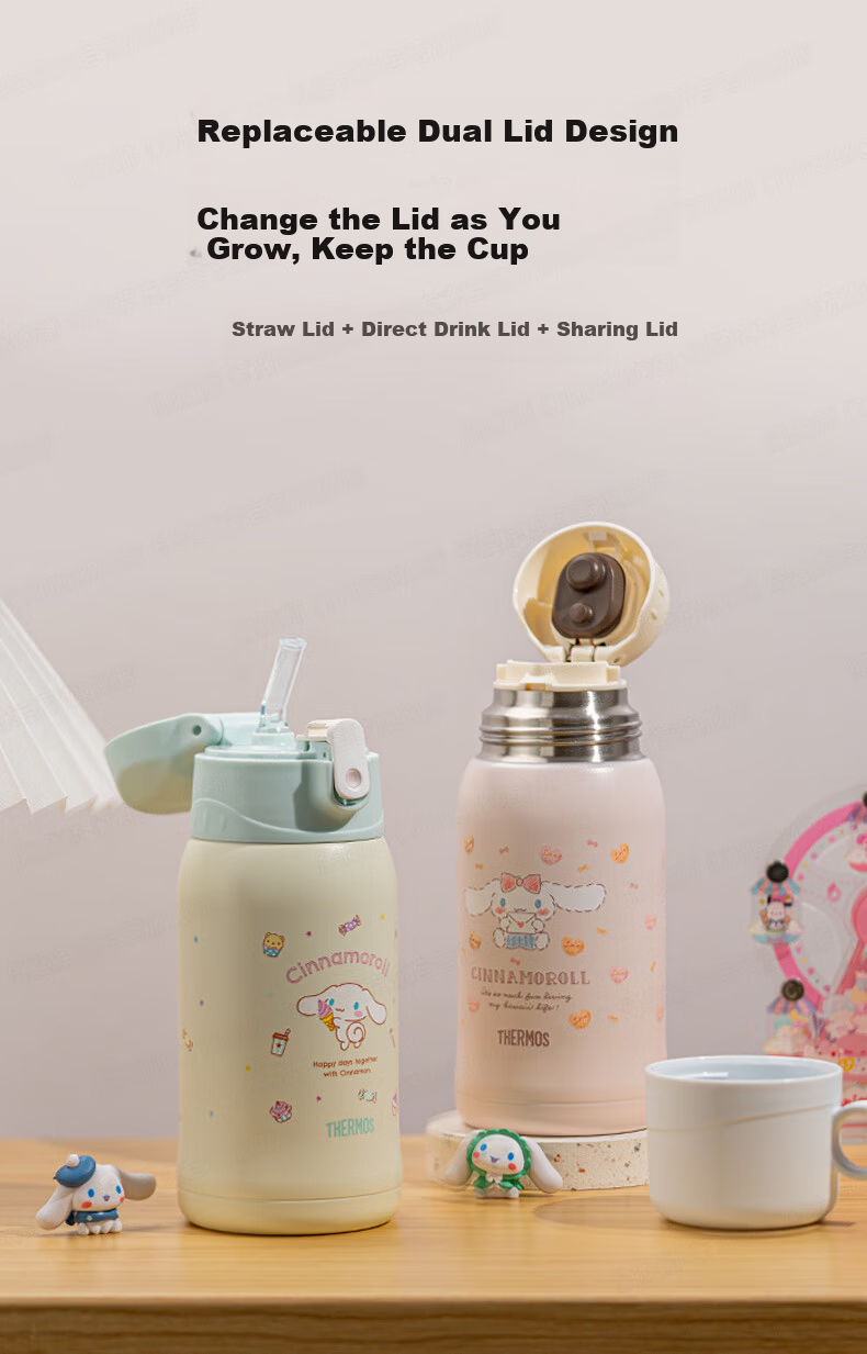 THERMOS Kuromi Children's Insulated Straw Cup, Kindergarten 316L Elementary School Student Water Bottle, 350ml Purple 4