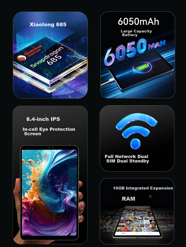 BNCF Bpad GT 2026 New Card-Calling Gaming Tablet 8.8-inch Dimensity 8300 Octa-Core 120Hz High Refresh Rate Tablet for Students Gaming Entertainment 3