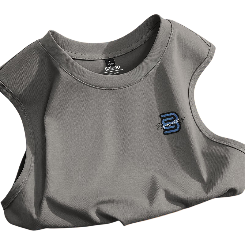 Baleno American Retro Men's Summer Cotton Vest Loose Quick-Dry Sleeveless T-Shirt for Fitness Running Sports