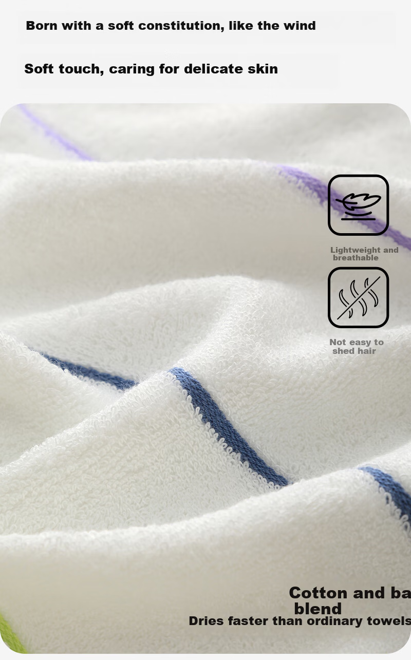 Bamboo 100 Bamboo Fiber 5A Antibacterial Towels 2-Pack Absorbent Lint-Free Adult Large Towels 34x70cm 100g Each Sports 3