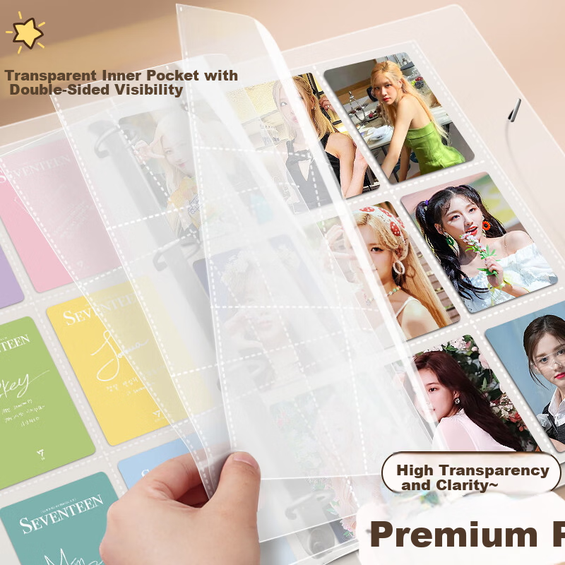 XINSHIDA Nine-Grid Card Album Storage Binder Large Capacity 3-Inch Photo Album Star Collection Card Holder Photo Paper High-Quality 180-Card Photo Book