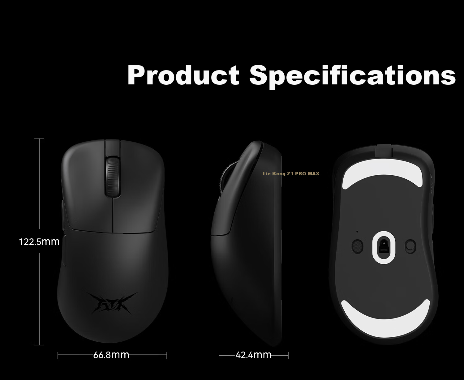 ATK LieKong Z1 Wireless Mouse Wired/Wireless Dual-Mode Lightweight Office Gaming Mouse Right-Handed Ergonomic Z1 ProMax White 19