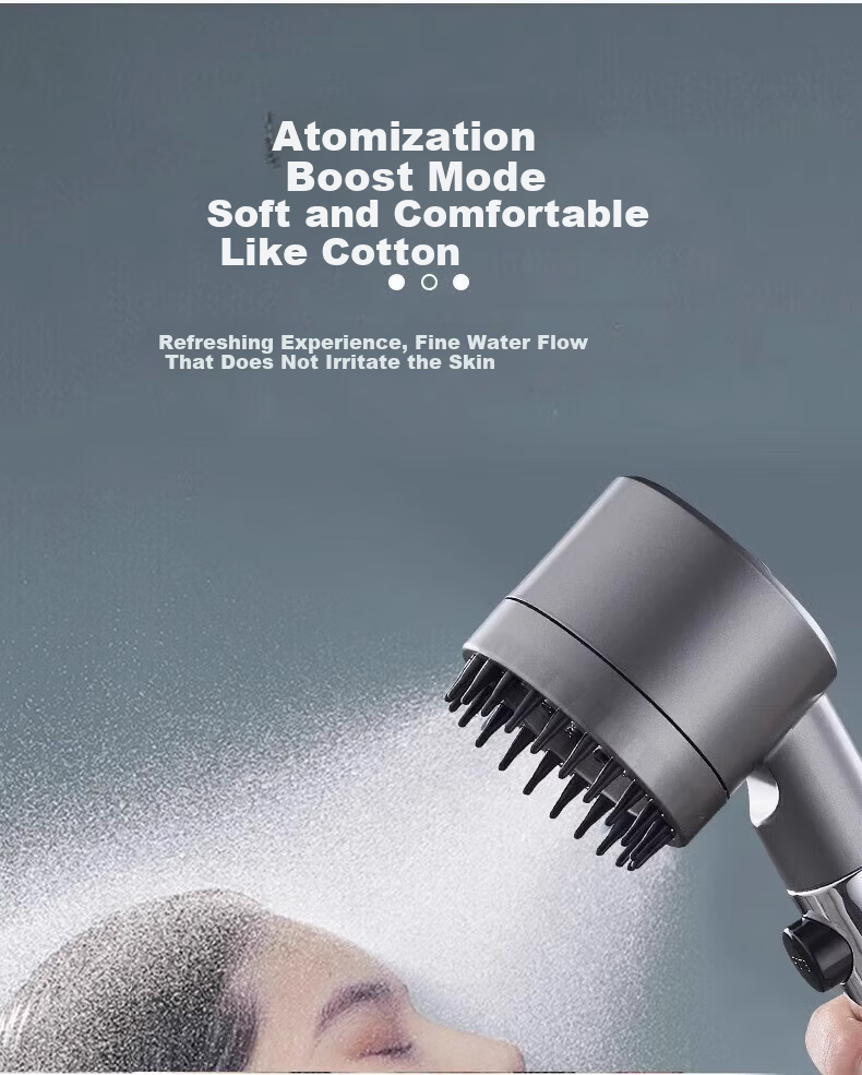 OPLSED [Germany] Gunmetal Gray Pressurized Shower Head High Pressure Shower Bathroom with Massage and Skin Care Filter OP-BXG006 5