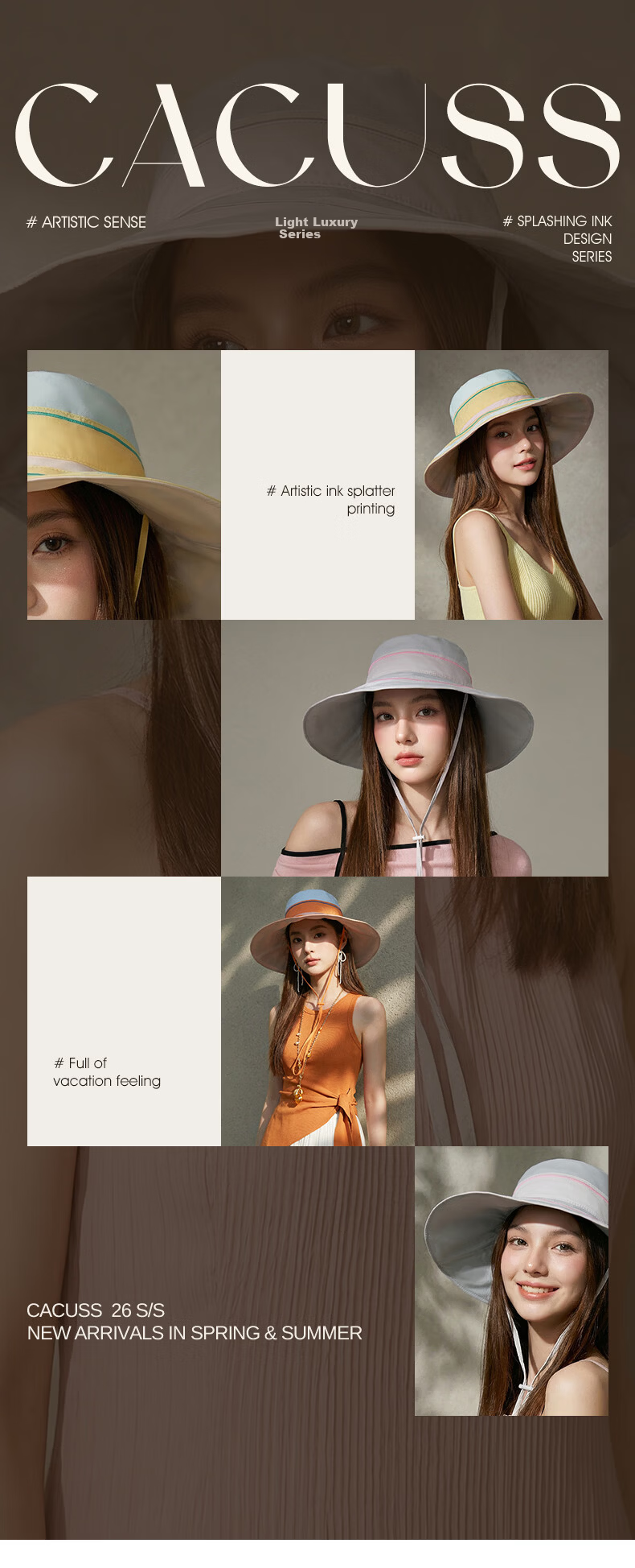 CACUSS Women's Sun Hat Summer Wide Brim Outdoor Vacation Beach Hat Cotton Neck Protection Face Shield Sun Hat Orange Pink 1