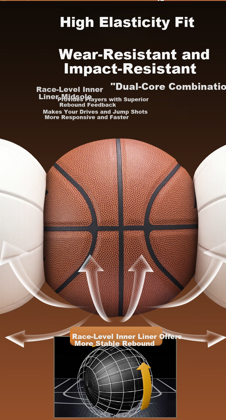 LI-NING Basketball No.7 Color Logo CBA Indoor Outdoor Anti-Slip Wear-Resistant Professional Game Ball for Adults and Youth 091-1 3