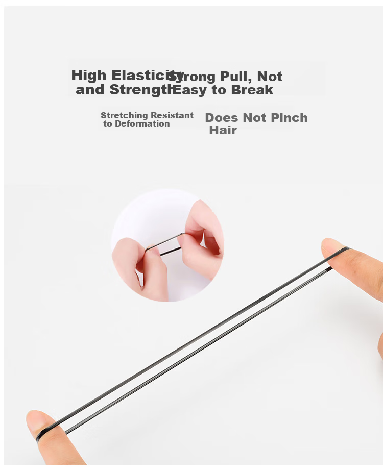 Jing Xiaodi Approximately 500 Thickened and Reinforced Disposable Elastic Hair Ties High Elasticity Hair Bands Children's Black Rubber Bands 9