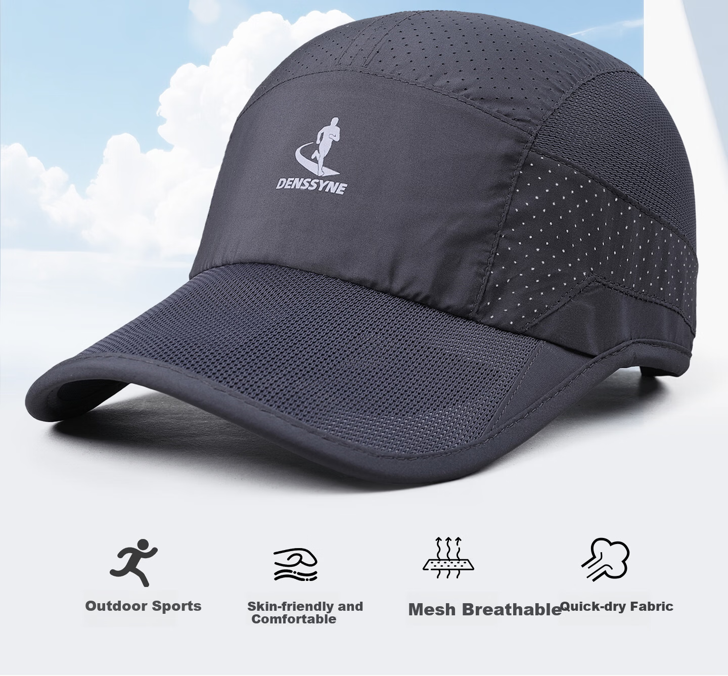 Denssyne Men's Running Cap Summer Quick-Dry Lightweight Breathable Outdoor Sports Sun Protection Baseball Hat 3