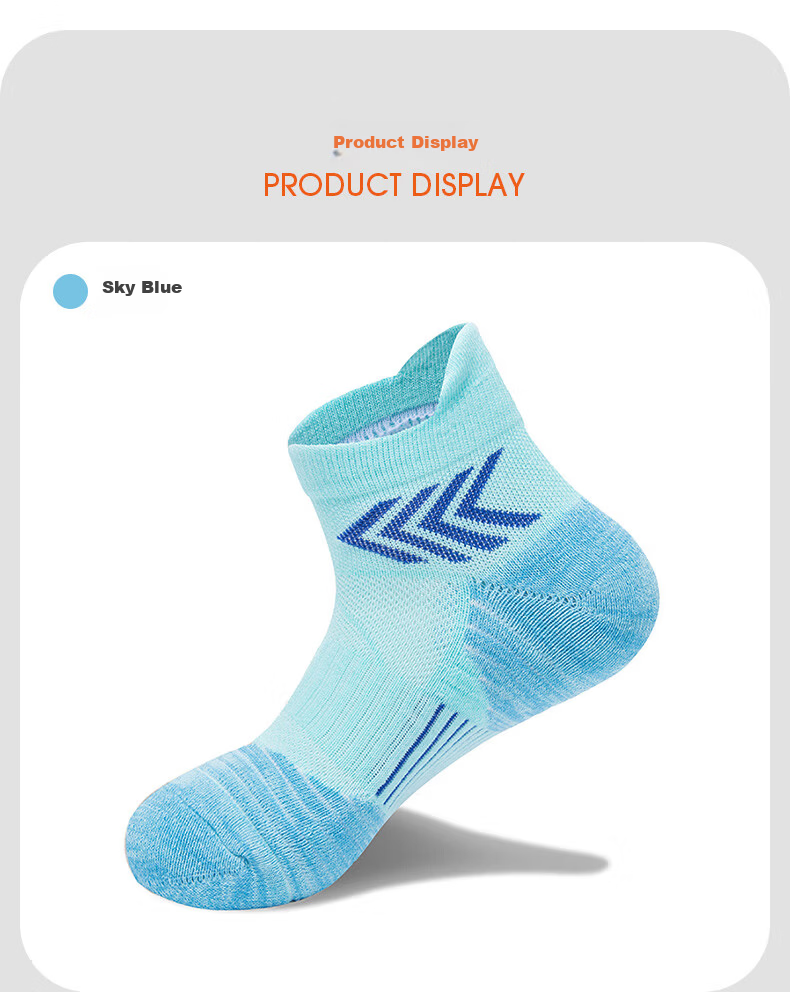TFO Competition Grade Outdoor Sports Socks Durable Running Hiking Mountaineering Trail Socks 2902435 Women's Sky Blue 7