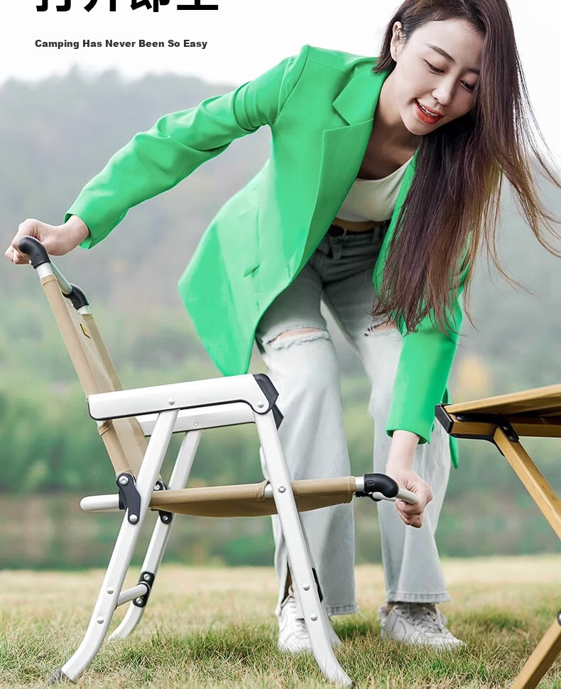 Shanfei Yunqi Outdoor Folding Chair Full Aluminum Alloy Kemit Chair Balcony Leisure Ultra-Light Portable Camping Chair Black 4