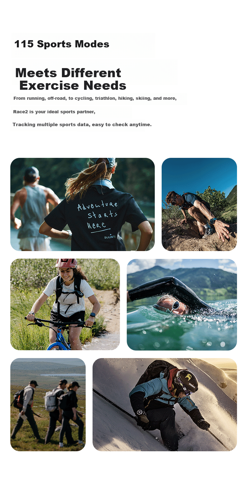 SUUNTO RACE 2 Outdoor Training Flagship Watch Trail Triathlon Heart Rate Blood Oxygen Smartwatch Gravel Gray 2