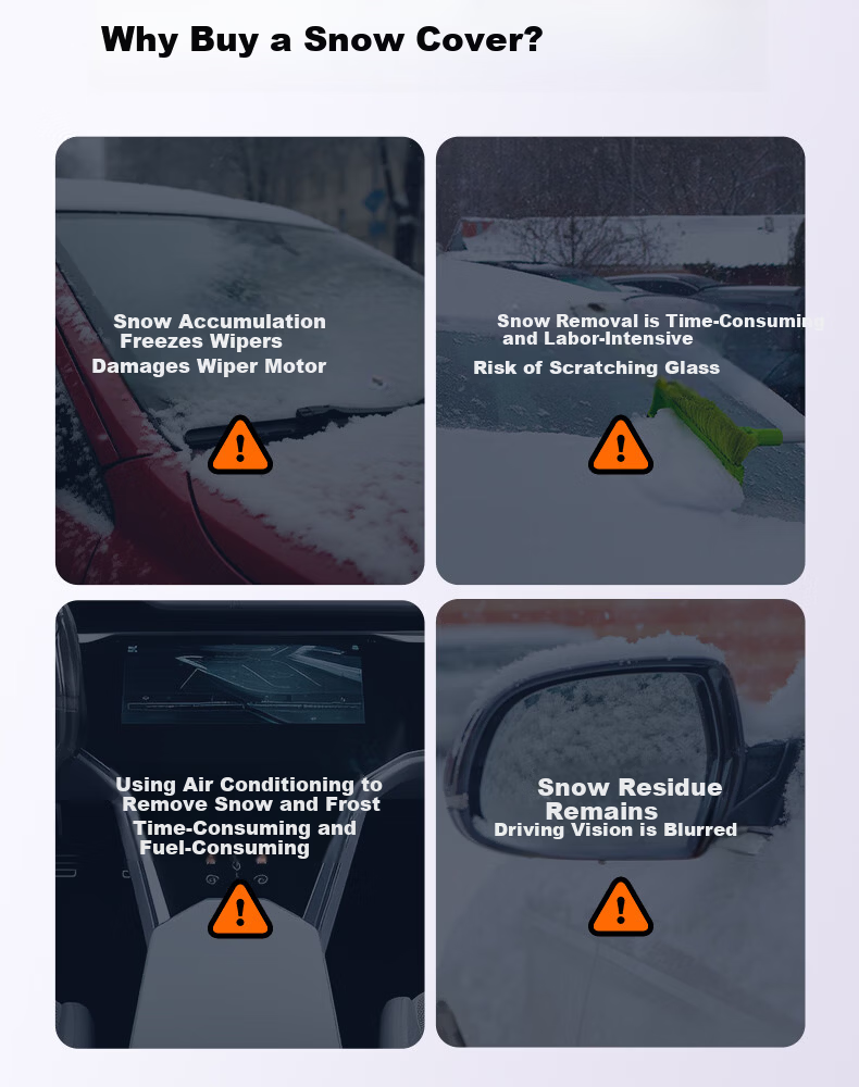 TOKUSET Car Cover Winter Thickened Front Windshield Frost Snow Ice Protection Universal Hail Guard 3