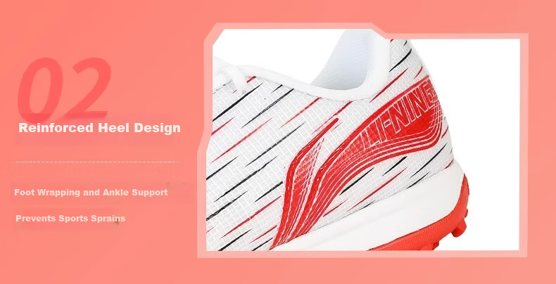 Li-Ning Football Shoes Studs Adult Men Women Children Qixie 3 Youth Primary School Professional Cleats White 43.5 22