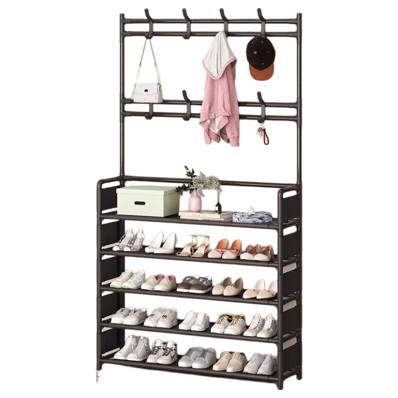 Wooden Double-Layer Shoe Rack Multi-Tier Home Shoe and Hat Storage Cabinet Entryway Organizer Dormitory Storage Shelf