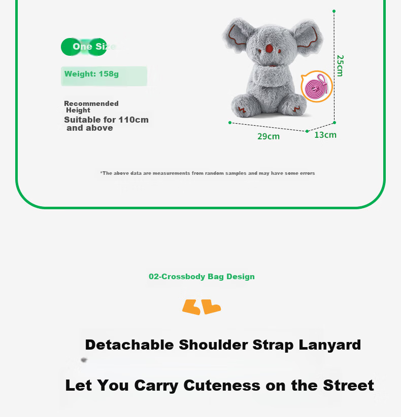 SHUKIKU Kids Soft Cute Outdoor Crossbody Hug Doll Bag Koala Painter One Size 10