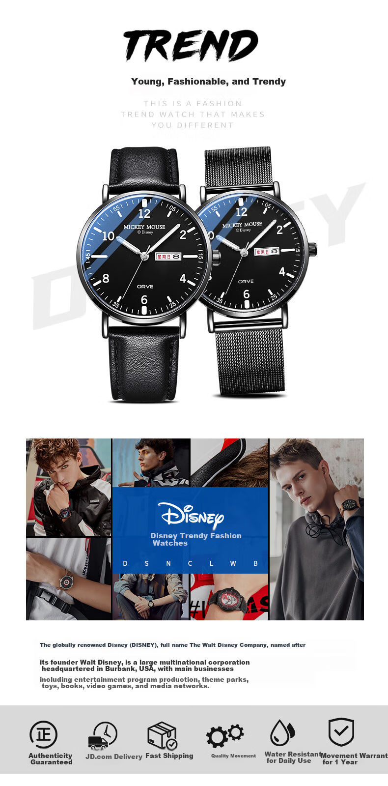 Disney Marvel Men's Watch Vintage Dual Calendar Waterproof Teen Student Gift 2