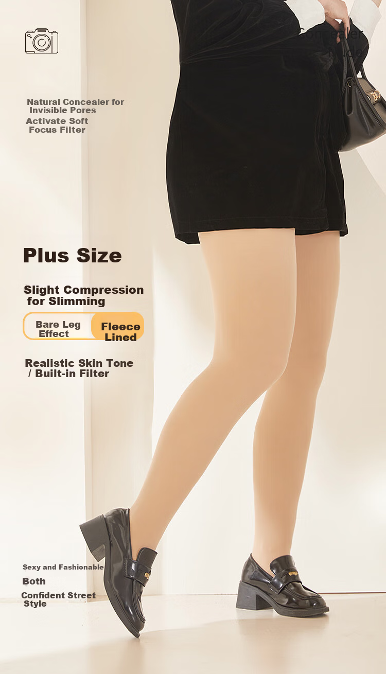 Afandi【Extra Large Wide Body】Women's Leggings Tights Spring New Plus Size Apple Hip High Elastic Velvet Spring Autumn Pantyhose 1