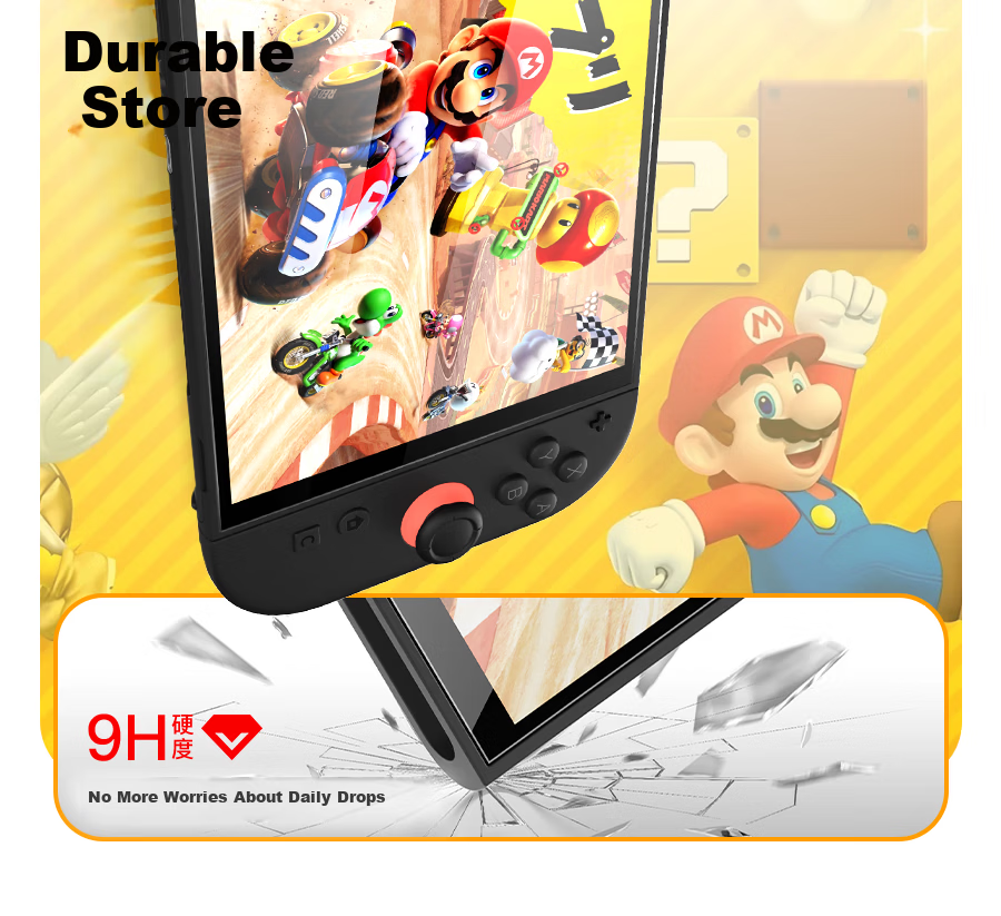Wally Compatible Switch 2nd Gen 2025 Tempered Glass Screen Protector for Nintendo Switch HD Anti-Fingerprint Anti-Drop Full Coverage Glass Accessory - Easy Apply 6