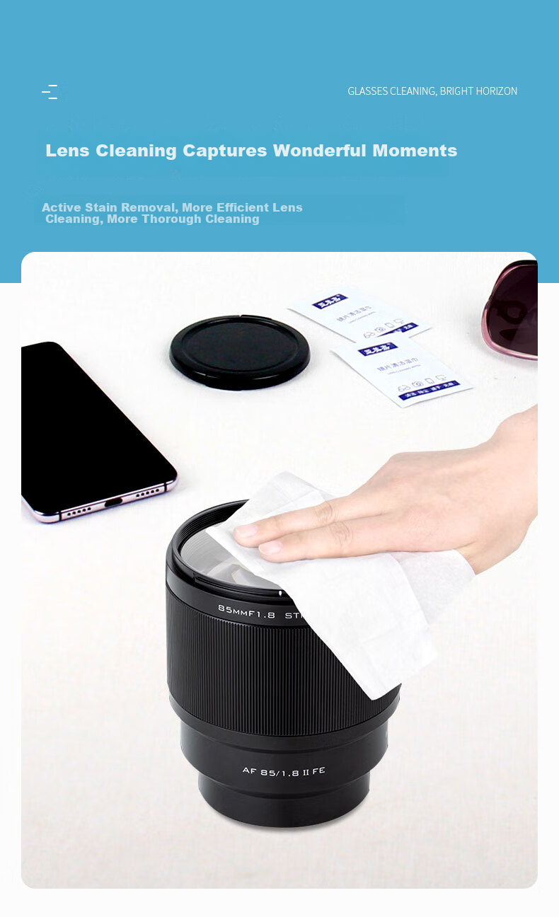 Amiga Lens Cleaning Paper Glasses Cloth Lens Wipes Disposable Eyeglass Cleaning Paper Lens Cloth Phone Computer Screen Cleaning Wipes Medium (15.5*9cm) 120pcs 3