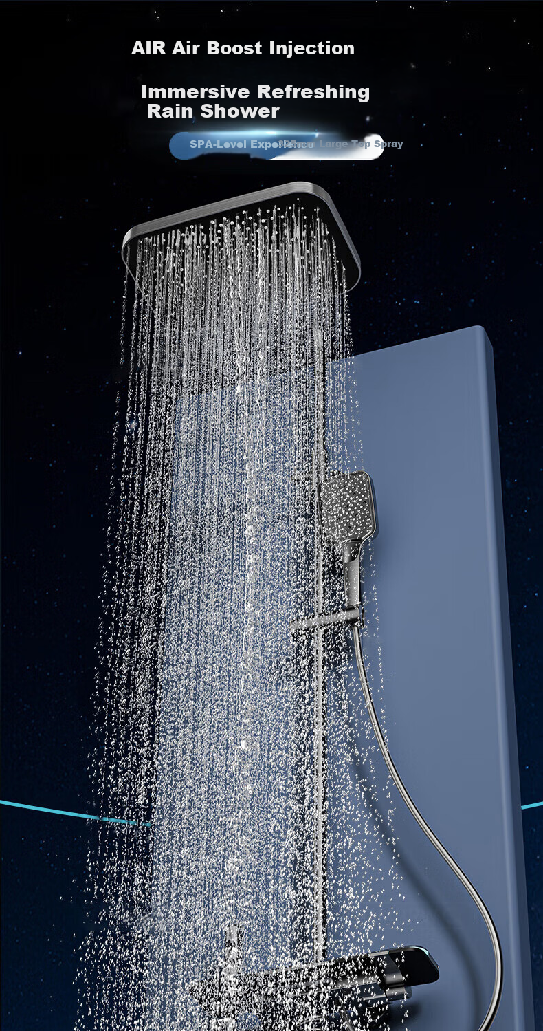 IVORPO [Germany] Smart Thermostatic Digital Display Self-Cleaning Shower Head Set Integrated Complete Shower System 12