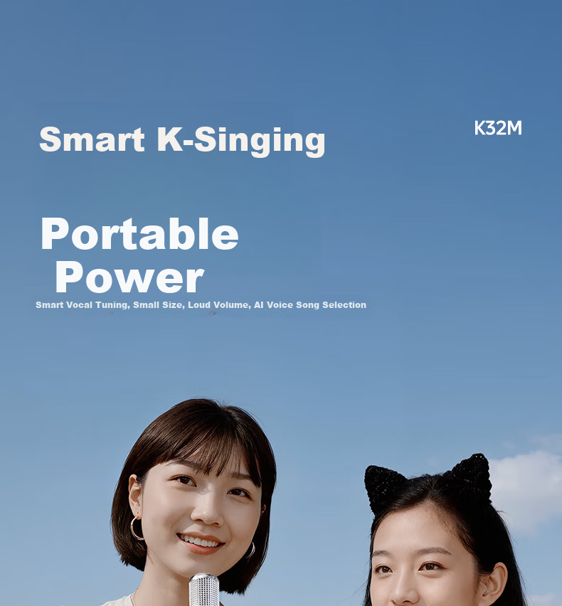 Soaiy K32M Wireless Home Karaoke Microphone Speaker All-in-One Mini KTV Set with Sound Card Bluetooth Singing Machine Children's Gift 4