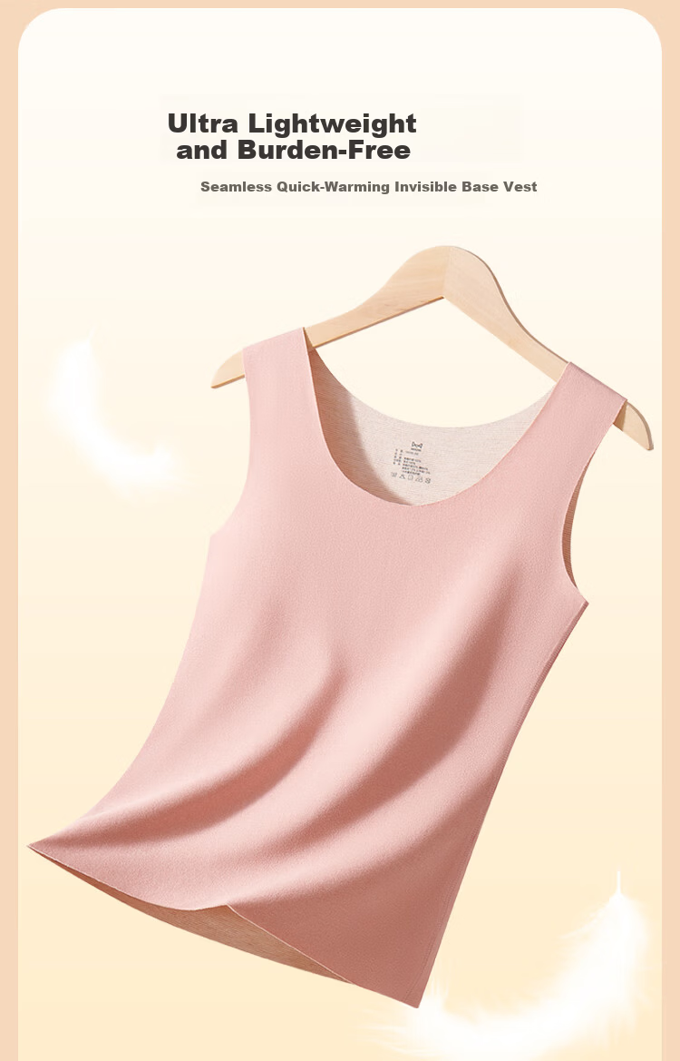 MiiOW Women's Thermal Vest with Cashmere and Silk, Fleece-Lined, Thickened, Seamless Heat-Retaining Innerwear, 2025 New Skin Tone, Size L 16