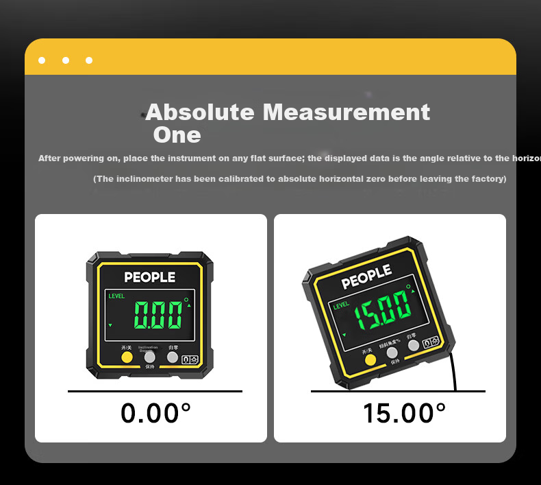 People's Digital Inclinometer Box Electronic Digital Level with Magnetic Angle Meter Slope Gradient Ruler RE-DIM032S 6
